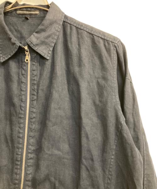 LE JEAN DE MARITHE+FRANCOIS GIRBAUD（マリテフランソワジルボー）LE JEAN DE MARITHE+FRANCOIS GIRBAUD (マリテフランソワジルボー) 90s LINO DOUBLE ZIP JACKET ネイビー サイズ:Ｍの古着・服飾アイテム