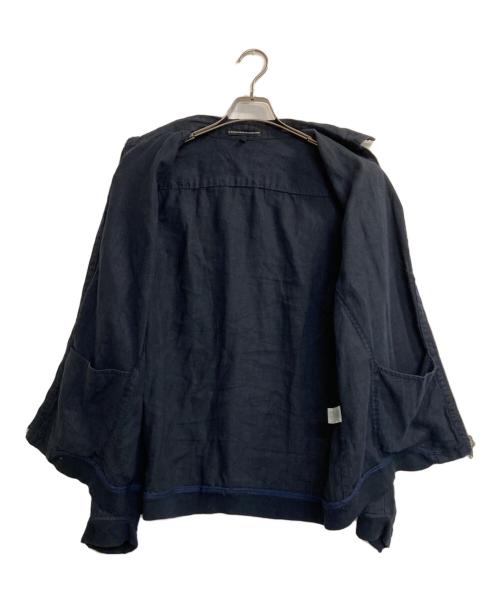 LE JEAN DE MARITHE+FRANCOIS GIRBAUD（マリテフランソワジルボー）LE JEAN DE MARITHE+FRANCOIS GIRBAUD (マリテフランソワジルボー) 90s LINO DOUBLE ZIP JACKET ネイビー サイズ:Ｍの古着・服飾アイテム