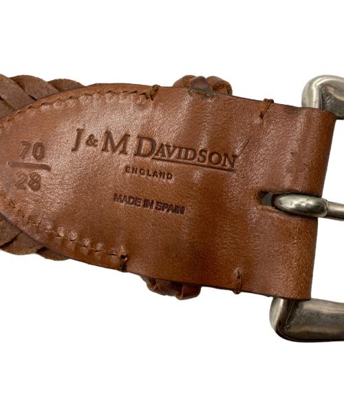 J&M DAVIDSON（ジェイ＆エム デヴィッドソン）J&M DAVIDSON (ジェイ＆エム デヴィッドソン) レザーメッシュベルト ブラウンの古着・服飾アイテム