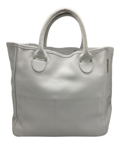 bagsinprogress（バッグスインプログレス）BAGSINPROGRESS (バッグスインプログレス) レザートートバッグ ホワイトの古着・服飾アイテム