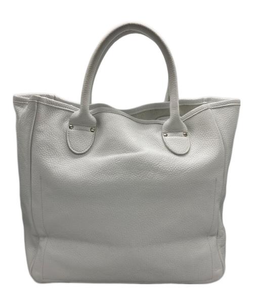 bagsinprogress（バッグスインプログレス）BAGSINPROGRESS (バッグスインプログレス) レザートートバッグ ホワイトの古着・服飾アイテム
