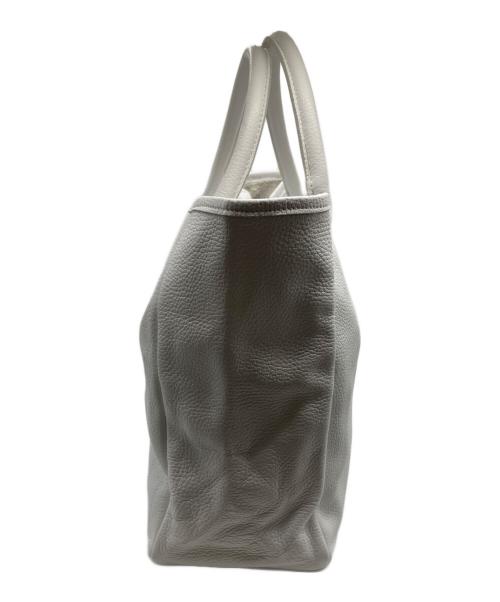bagsinprogress（バッグスインプログレス）BAGSINPROGRESS (バッグスインプログレス) レザートートバッグ ホワイトの古着・服飾アイテム