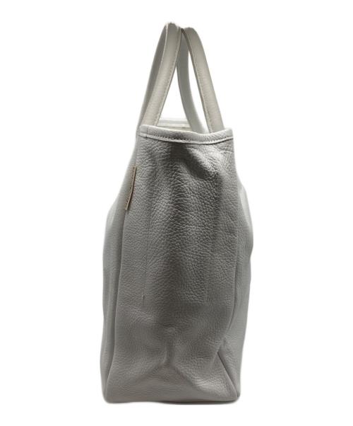 bagsinprogress（バッグスインプログレス）BAGSINPROGRESS (バッグスインプログレス) レザートートバッグ ホワイトの古着・服飾アイテム