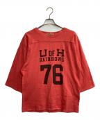 Sun Surfサンサーフ）の古着「SLUB YARN FOOTBALL T-SHIRT」｜レッド