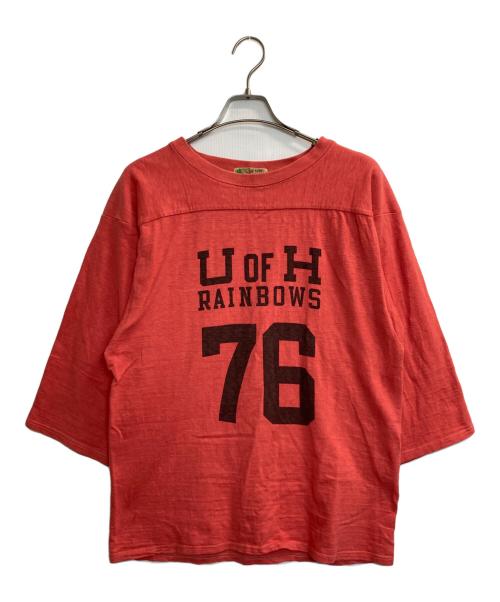 Sun Surf（サンサーフ）Sun Surf (サンサーフ) SLUB YARN FOOTBALL T-SHIRT レッド サイズ:Ｌの古着・服飾アイテム