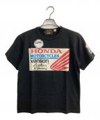 VANSON×HONDAバンソン×ホンダ）の古着「プリントTシャツ」｜ブラック