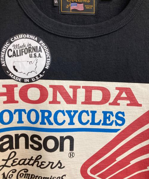 VANSON（バンソン）VANSON (バンソン) HONDA (ホンダ) プリントTシャツ ブラック サイズ:S 未使用品の古着・服飾アイテム