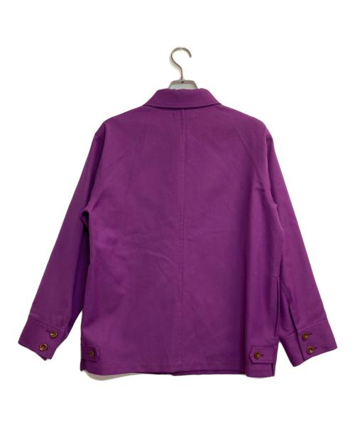 Uhr（ウーア）Uhr (ウーア) シャンブレーギャバジンオーバージャケット パープル サイズ:36の古着・服飾アイテム