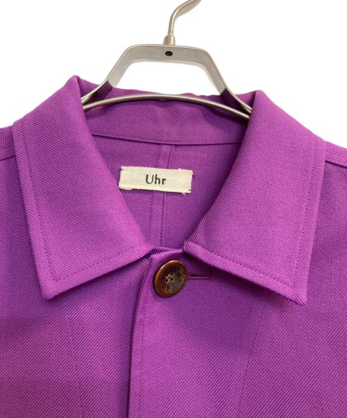 Uhr（ウーア）Uhr (ウーア) シャンブレーギャバジンオーバージャケット パープル サイズ:36の古着・服飾アイテム