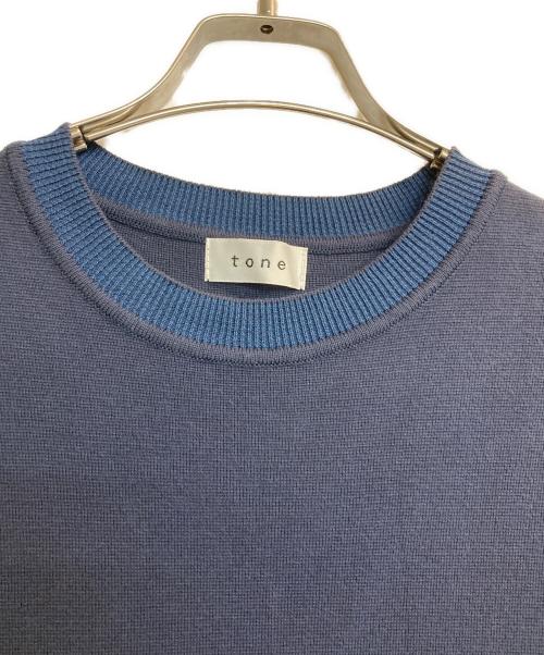 TONE（トーン）TONE (トーン) cotton s/s knit ネイビー サイズ:Ⅼの古着・服飾アイテム