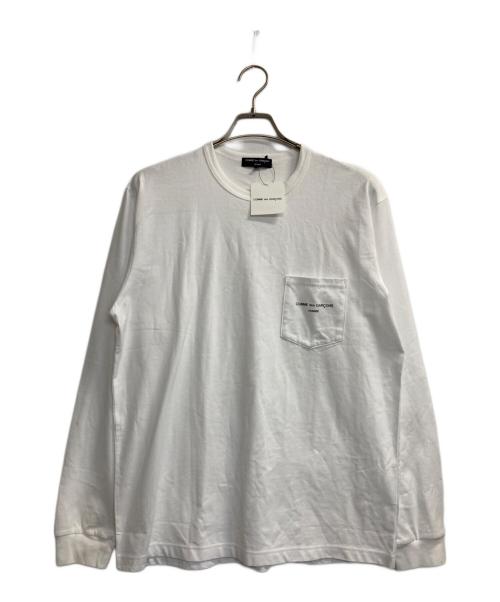 COMME des GARCONS HOMME（コムデギャルソン オム）COMME des GARCONS HOMME (コムデギャルソン オム) L/S POCKET LOGO TEE ホワイト サイズ:Ⅼの古着・服飾アイテム