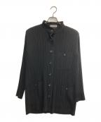 ISSEY MIYAKEイッセイミヤケ）の古着「90s バンドカラープリーツジャケット」｜ブラック