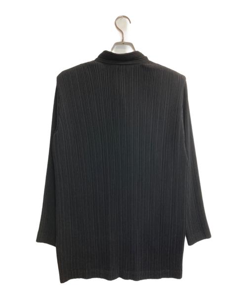 ISSEY MIYAKE（イッセイミヤケ）ISSEY MIYAKE (イッセイミヤケ) 90s バンドカラープリーツジャケット ブラック サイズ:Ｌ　の古着・服飾アイテム