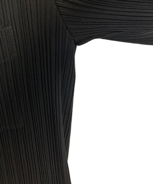 ISSEY MIYAKE（イッセイミヤケ）ISSEY MIYAKE (イッセイミヤケ) 90s バンドカラープリーツジャケット ブラック サイズ:Ｌ　の古着・服飾アイテム