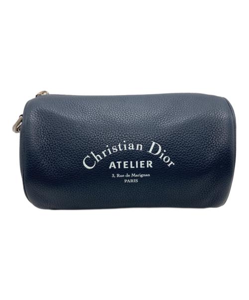 Dior（ディオール）Dior (ディオール) レザーアトリエ ローラー ショルダーバッグ ネイビーの古着・服飾アイテム