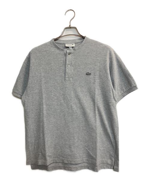 LACOSTE（ラコステ）LACOSTE (ラコステ) 鹿の子ヘンリーネックカットソー グレー サイズ:Ｌの古着・服飾アイテム