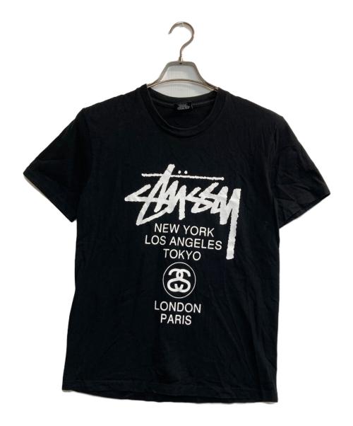 stussy（ステューシー）stussy (ステューシー) ワールドツアーTシャツ ブラック サイズ:Mの古着・服飾アイテム