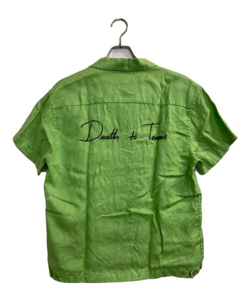 death to tennis（デストゥーテニス）death to tennis (デストゥーテニス) リネンオープンカラーシャツ グリーン サイズ:Ｍの古着・服飾アイテム