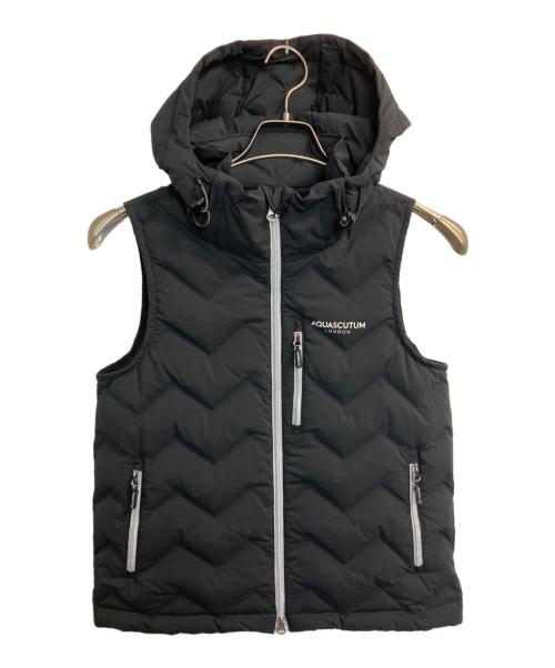 Aquascutum（アクアスキュータム）Aquascutum (アクアスキュータム) GOLF WOMEN シームレスダウンベスト ブラック サイズ:8の古着・服飾アイテム