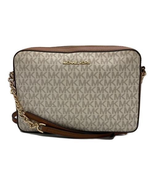 MICHAEL KORS（マイケルコース）MICHAEL KORS (マイケルコース) チェーンショルダーバッグ ブラウン×アイボリーの古着・服飾アイテム