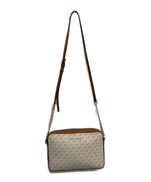 MICHAEL KORS（マイケルコース）MICHAEL KORS (マイケルコース) チェーンショルダーバッグ ブラウン×アイボリーの古着・服飾アイテム
