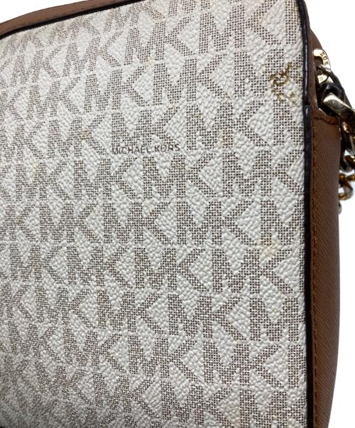 MICHAEL KORS（マイケルコース）MICHAEL KORS (マイケルコース) チェーンショルダーバッグ ブラウン×アイボリーの古着・服飾アイテム
