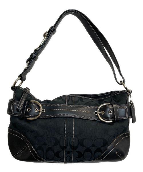 COACH（コーチ）COACH (コーチ) シグネチャーワンショルダーバッグ ブラックの古着・服飾アイテム