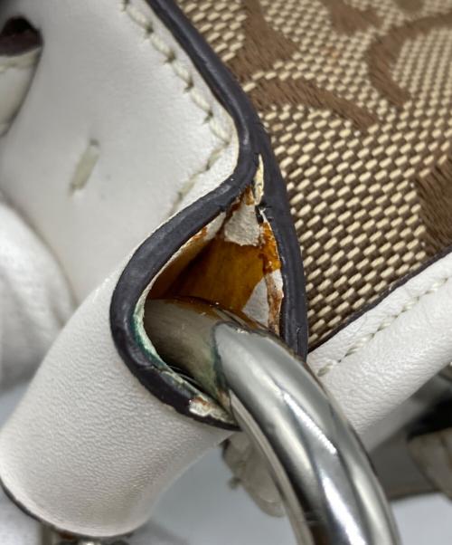 COACH（コーチ）COACH (コーチ) シグネチャーショルダーバッグ ベージュ×ホワイトの古着・服飾アイテム