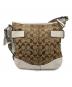 COACH (コーチ) シグネチャーショルダーバッグ ベージュ×ホワイト：4000円