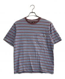 stussy（ステューシー）の古着「Griffin Stripe Crew/ボーダーTシャツ」｜ボルドー×ブルー