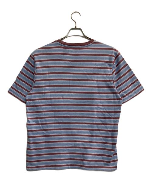 stussy（ステューシー）stussy (ステューシー) Griffin Stripe Crew/ボーダーTシャツ ボルドー×ブルー サイズ:Mの古着・服飾アイテム