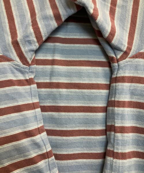 stussy（ステューシー）stussy (ステューシー) Griffin Stripe Crew/ボーダーTシャツ ボルドー×ブルー サイズ:Mの古着・服飾アイテム