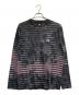 stussy（ステューシー）の古着「Bleach Stripe L/S Crew」｜グレー×ピンク