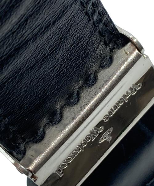 Vivienne Westwood（ヴィヴィアンウエストウッド）Vivienne Westwood (ヴィヴィアンウエストウッド) ワンポイントオーブバックルレザーベルト ブラックの古着・服飾アイテム