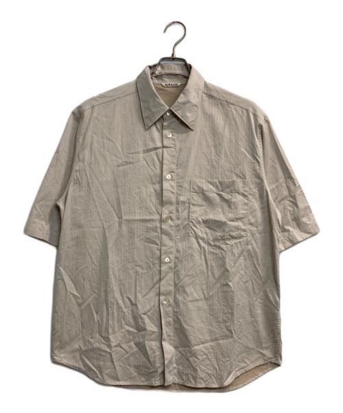 AURALEE（オーラリー）AURALEE (オーラリー) WASHED FINX HERRINGBONE HALF SLEEVED SHIRTS ベージュ サイズ:3の古着・服飾アイテム