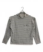 KAPITALキャピタル）の古着「ボトルネックボーダーポケットL/ST-shirts」｜ホワイト