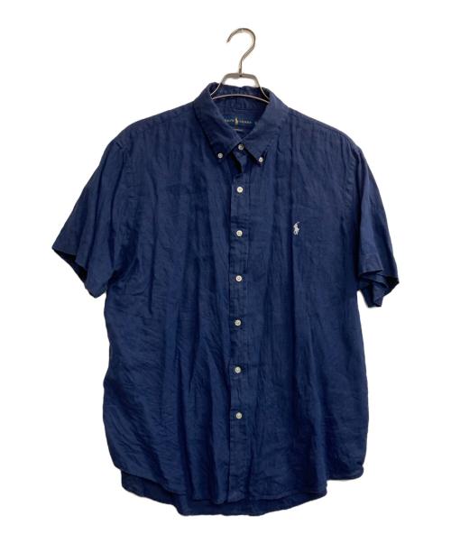 POLO RALPH LAUREN（ポロ・ラルフローレン）POLO RALPH LAUREN (ポロ・ラルフローレン) S/S LINEN SHIRTS ネイビー サイズ:ＸＬの古着・服飾アイテム
