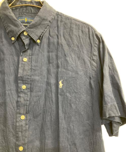 POLO RALPH LAUREN（ポロ・ラルフローレン）POLO RALPH LAUREN (ポロ・ラルフローレン) S/S LINEN SHIRTS ネイビー サイズ:ＸＬの古着・服飾アイテム