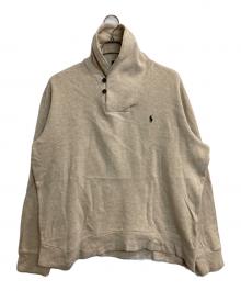 POLO RALPH LAUREN（ポロ・ラルフローレン）の古着「ショールカラーエルボーパッチスウェット」｜ベージュ