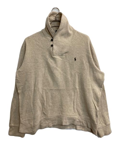 POLO RALPH LAUREN（ポロ・ラルフローレン）POLO RALPH LAUREN (ポロ・ラルフローレン) ショールカラーエルボーパッチスウェット ベージュ サイズ:XLの古着・服飾アイテム