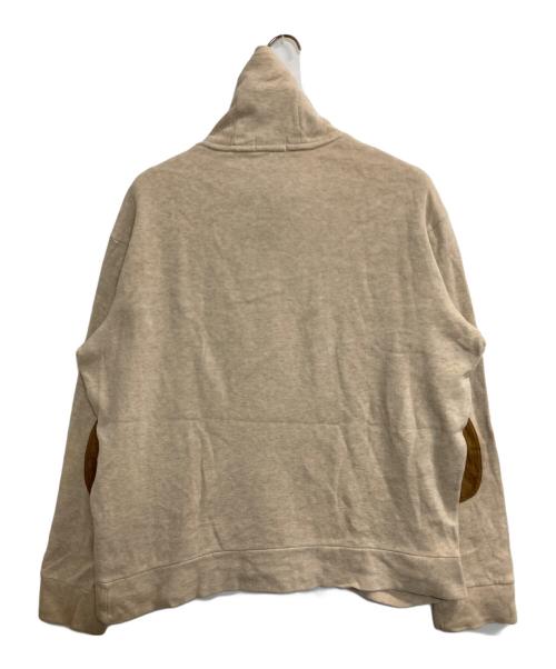 POLO RALPH LAUREN（ポロ・ラルフローレン）POLO RALPH LAUREN (ポロ・ラルフローレン) ショールカラーエルボーパッチスウェット ベージュ サイズ:XLの古着・服飾アイテム