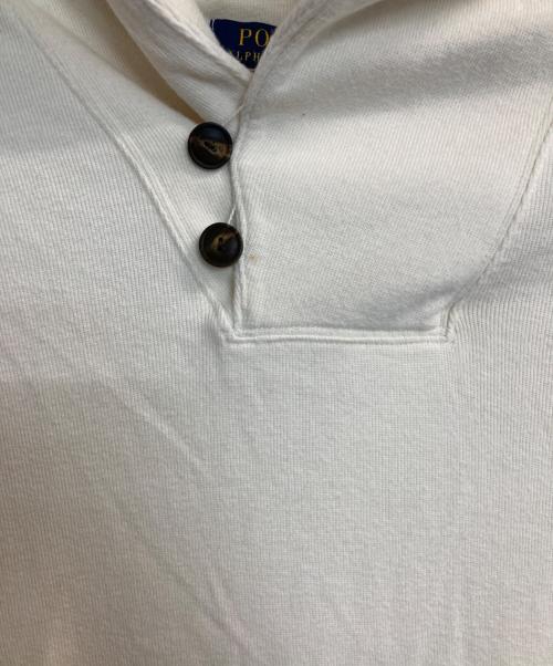 POLO RALPH LAUREN（ポロ・ラルフローレン）POLO RALPH LAUREN (ポロ・ラルフローレン) ESTATE RIB ショールカラー スウェット アイボリー サイズ:Ⅼの古着・服飾アイテム