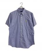 POLO RALPH LAURENポロ・ラルフローレン）の古着「ストライプ半袖BDシャツ」｜ブルー×ホワイト