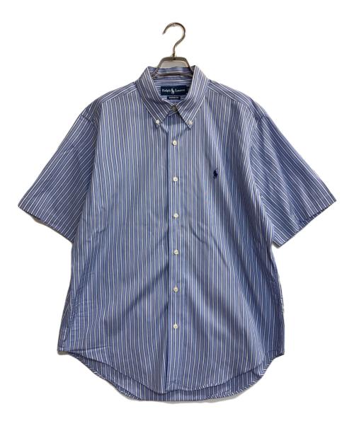 POLO RALPH LAUREN（ポロ・ラルフローレン）POLO RALPH LAUREN (ポロ・ラルフローレン) ストライプ半袖BDシャツ ブルー サイズ:ＸＬの古着・服飾アイテム