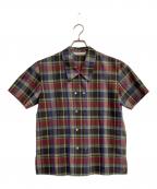 Burberry'sバーバリーズ）の古着「チェックダブルフェイスシャツ」｜パープル×カーキ