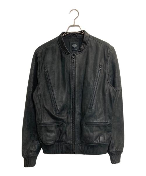 HARLEY-DAVIDSON（ハーレーダビッドソン）HARLEY-DAVIDSON (ハーレーダビッドソン) バッファローレザーレザーライダースジャケット ブラック サイズ:Ｌの古着・服飾アイテム