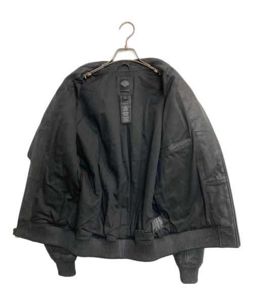 HARLEY-DAVIDSON（ハーレーダビッドソン）HARLEY-DAVIDSON (ハーレーダビッドソン) バッファローレザーレザーライダースジャケット ブラック サイズ:Ｌの古着・服飾アイテム
