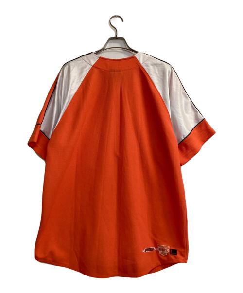 FUBU（フブ）FUBU (フブ) ゲームシャツ オレンジ サイズ:Ｌの古着・服飾アイテム