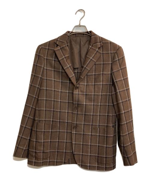 UNITED ARROWS TOKYO（ユナイテッドアローズトウキョウ）UNITED ARROWS TOKYO (ユナイテッドアローズトウキョウ) UDET ブラウン ウィンドウペン 3B コンフォート ブラウン サイズ:50の古着・服飾アイテム