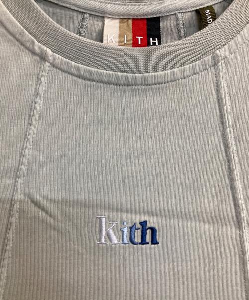KITH（キス）KITH (キス) ロゴ刺繍スプリットTee スカイブルー サイズ:XLの古着・服飾アイテム